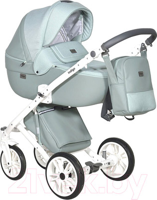 Детская универсальная коляска INDIGO Porto 2 в 1 (Po 05, шалфей кожа/шалфей лен)