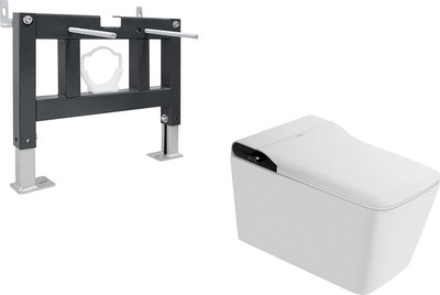 Унитаз подвесной с инсталляцией Abber Bequem AC1215S-AC0101P (с импульсным смывом)