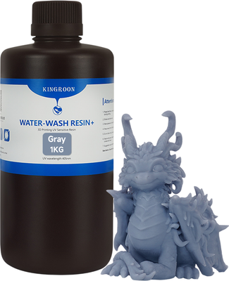 Фотополимерная смола для 3D-принтера Kingroon Water Wash Resin+ Gray / SZ0003 (1кг)