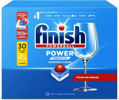 Таблетки для посудомоечных машин Finish PowerBall Power Essential Лимон (30шт)