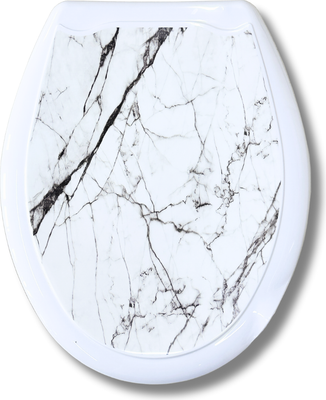 Сиденье для унитаза Еврокомфорт Белый мрамор 002718 (жесткое)
