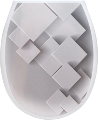 Сиденье для унитаза Еврокомфорт Океан Lux Белый квадрат 003771 (жесткое)