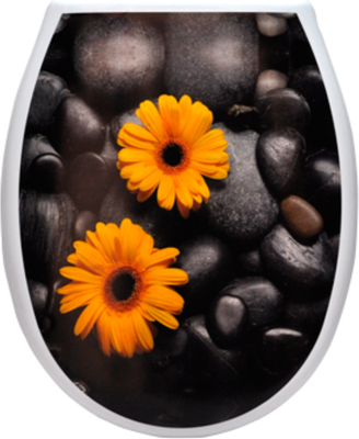 Сиденье для унитаза Еврокомфорт Океан Lux Гербера-мираж 003772 (жесткое)