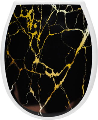 Сиденье для унитаза Еврокомфорт Океан Lux Черный мрамор с детской накладкой 003734 (жесткое)