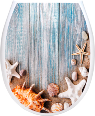 Сиденье для унитаза Еврокомфорт Океан Lux Пляж с детской накладкой 003741 (жесткое)