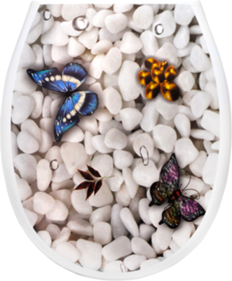 Сиденье для унитаза Еврокомфорт Океан Lux Арт Бабочки с детской накладкой 003744 (жесткое)