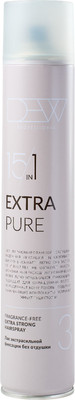 Лак для укладки волос Dew Professional Pure без отдушки Экстрасильной фиксации 15PESH/500 (500мл)