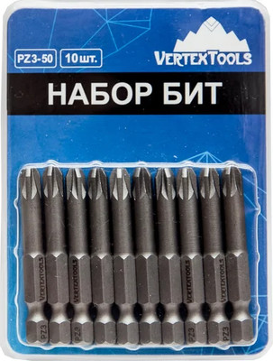Набор бит Vertex Tools БТ-PZ3-50 (10шт)