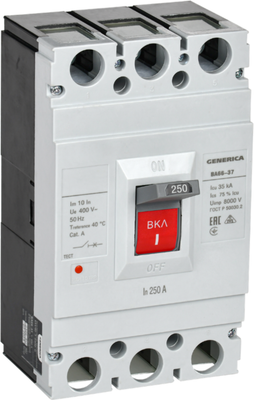 Выключатель автоматический Generica ВА66-37 3Р 250А 35кА / SAV40-3-0250-G