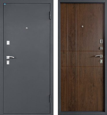 Входная дверь Промет Титан 86x205 (правая, антеро/дуб темный)