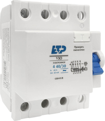 Устройство защитного отключения ETP 4п 40А 30мА DLF364 / 18034 (электронное)