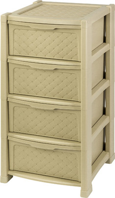Комод пластиковый El Casa Виола 4-х секционный / 640034 (бежевый)