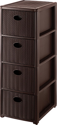 Комод пластиковый El Casa Elegance 4-х секционный / 640542 (коричневый)