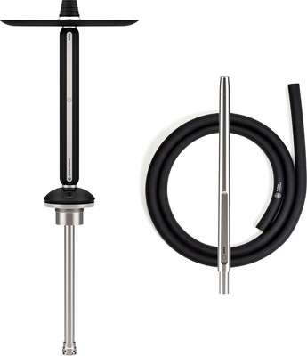 Шахта для кальяна Alpha Hookah Echo Silver Noir (силиконовый шланг, мундштук, диффузор)