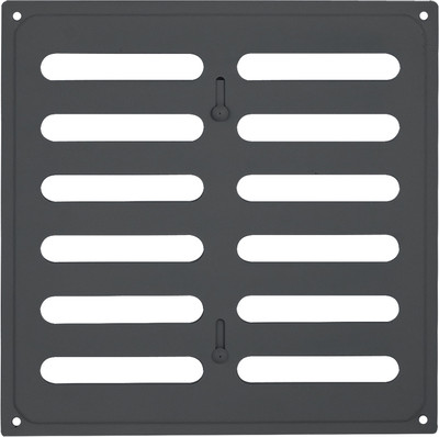 Решетка вентиляционная Нора-М 200x200 с заслонкой / 20172 (графит)