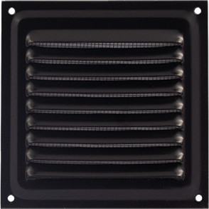 Решетка вентиляционная Нора-М 100x100 с сеткой / 18325 (черный)