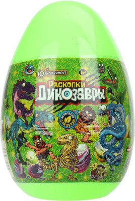 Набор для опытов IQ Эксперимент Раскопки Яйцо 2 скелета / PZE-2SK-GR (зеленый)