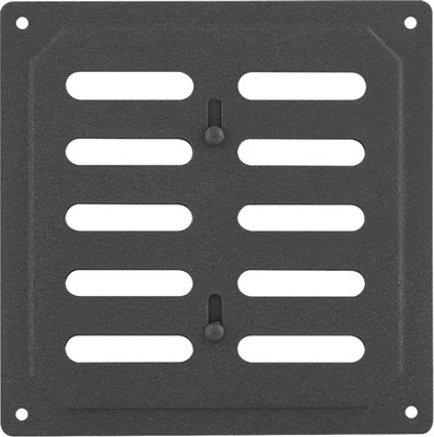 Решетка вентиляционная Нора-М 160x160 с заслонкой / 19369 (мокрый асфальт)