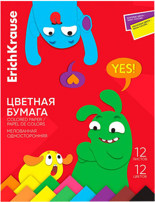 Набор цветной бумаги Erich Krause Jolly Friends / 63622 (12л)