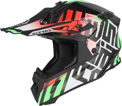 Мотошлем Acerbis Steel Carbon 22-06 / 0025047.379.062 (S, зеленый/красный)