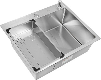 Мойка кухонная Arfeka ECO AR 60x50+CL AR G+DS AR (сатин, с дозатором и коландером)