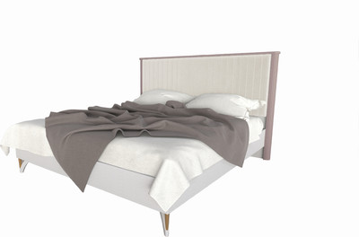 Двуспальная кровать ФорестДекоГрупп Никея 160 (пудра)