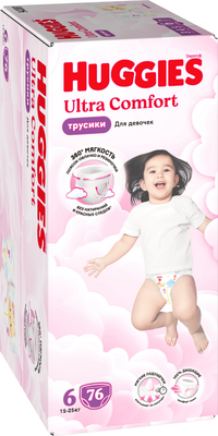 Подгузники-трусики детские Huggies Ultra Comfort Box 6 Girl (76шт)