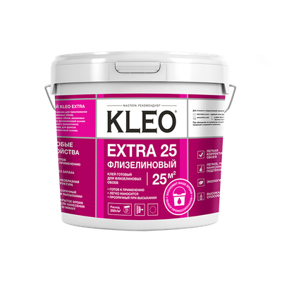Клей для обоев KLEO Extra 25 флизелиновый готовый (5кг)