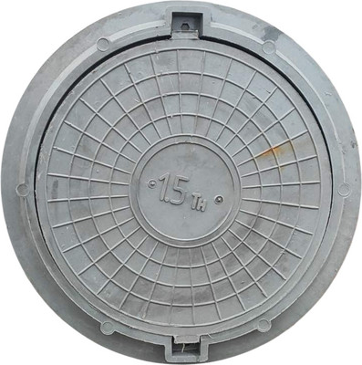 Люк канализационный ПрестиЖ Полимерно-песчаный ЛО нагрузка 1.5тн (серый)