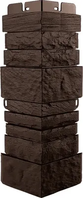 Угол для сайдинга Альта-профиль Шотландия ЭКО Коричневый Наружный (0.45x0.16м)