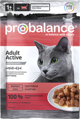 Влажный корм для кошек ProBalance Active для активных кошек (85г)