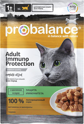 Влажный корм для кошек ProBalance Immuno Protection c кроликом в соусе (85г)
