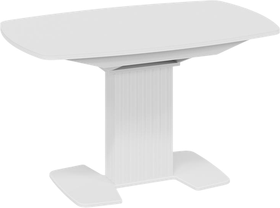 Обеденный стол ТриЯ Хилтон раздвижной Тип 2 (белый глянец/стекло глянцевое белое)