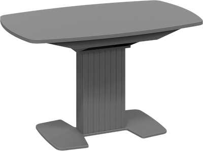 Обеденный стол ТриЯ Хилтон раздвижной Тип 2 (графит матовый/стекло матовое серое)