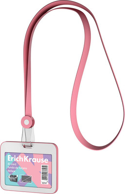 Бейдж Erich Krause Pastel. Горизонтальный / 63747 (розовый)