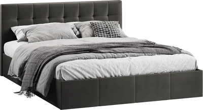 Двуспальная кровать ТриЯ Эмма 1800 с ПМ (велюр Confetti Stone)