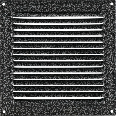 Решетка вентиляционная Нора-М 150x150 с сеткой / 19390 (кожа, серебро)