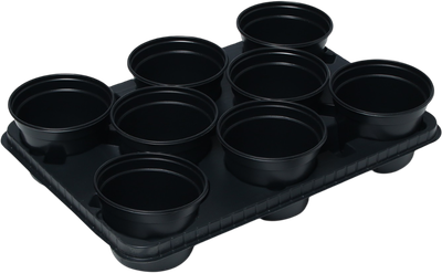 Набор горшков для рассады GREENGO 40x20см (8шт, черный)