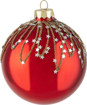 Шар новогодний Волшебная страна Конфетти 108537 (красный)