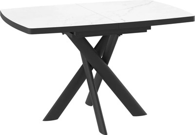 Обеденный стол Мамадома Leonel-130 раздвижной 130-165x85 (кварцит-HPL/черный)