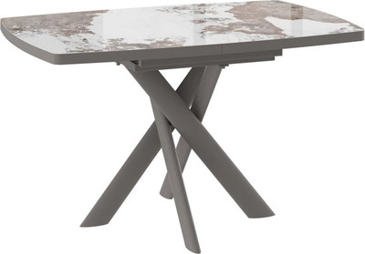 Обеденный стол Мамадома Leonel-130 раздвижной 130-165x85 (Pandora Gloss ST CER/капучино)