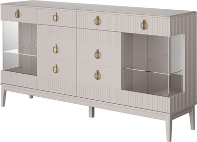 Тумба Bravo Мебель Фарго 4дв. 2ящ. (персидский жемчуг/лак льняной)