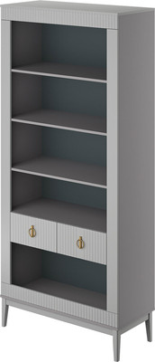 Стеллаж Bravo Мебель Фарго (серый шифер/лак антрацит)