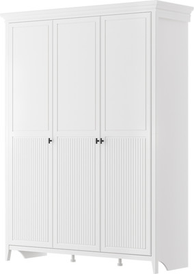 Шкаф Bravo Мебель Никеа ШР-3 (белый снег/лак белый)