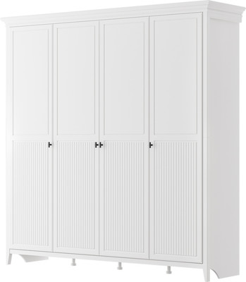 Шкаф Bravo Мебель Никеа ШР-4 (белый снег/лак белый)