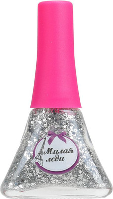 Лак для ногтей детский Милая Леди С блестками / 111393-UNI-ML-WOT (серебристый)