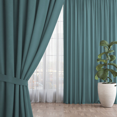 Комплект штор Волшебная ночь Рогожка с подхватами 200x270/920764 (2шт, топаз)