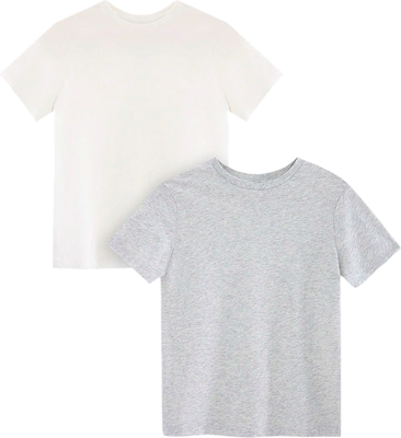 Комплект футболок детских Mark Formelle 113379-2 (р.164-84, белый/серый меланж 4306А)
