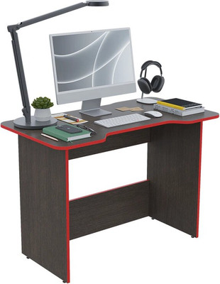 Компьютерный стол Горизонт Мебель Геймер (венге/красный)