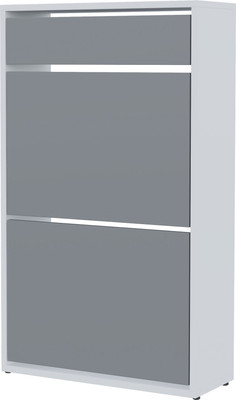 Тумба для обуви Горизонт Мебель Дуэт с ящиком (белый/графит)